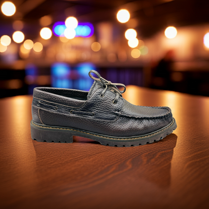 Dockside Matte Black Genuine Leather Men