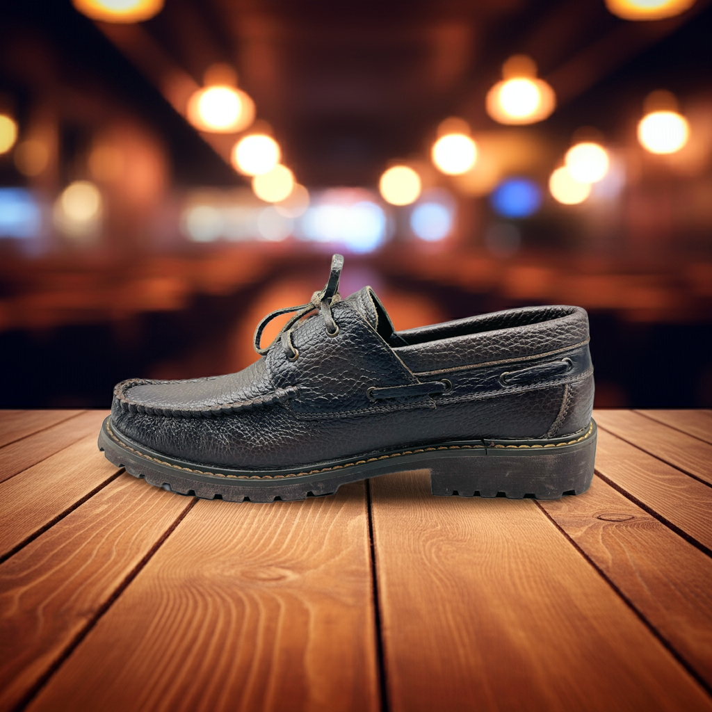 Dockside Matte Black Genuine Leather Men
