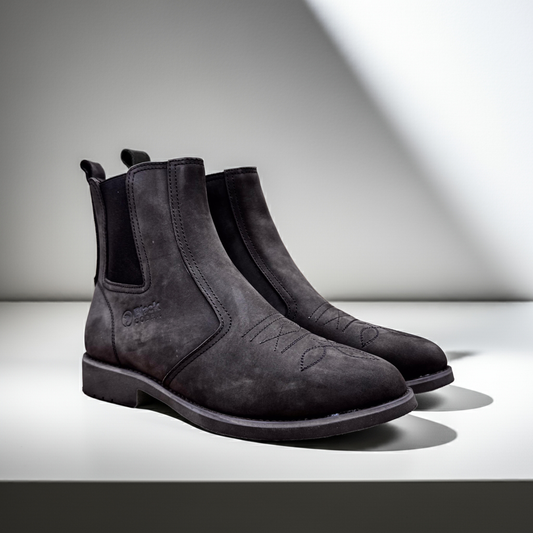 Men's Black Suede Chelsea Cowboy Boots